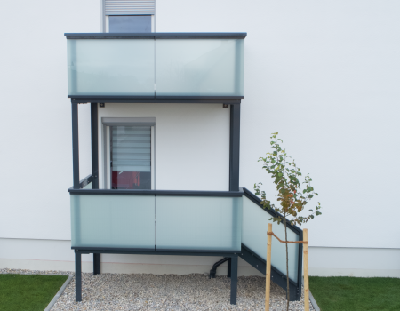 Balkon mit Gartentreppe in Augsburg